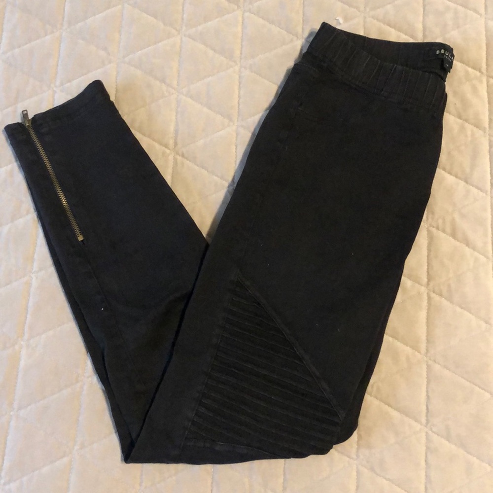 Black moto pants